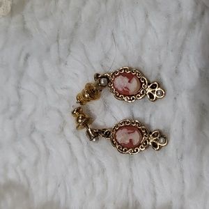 VINTAGE Cameo earrings with choker necklace